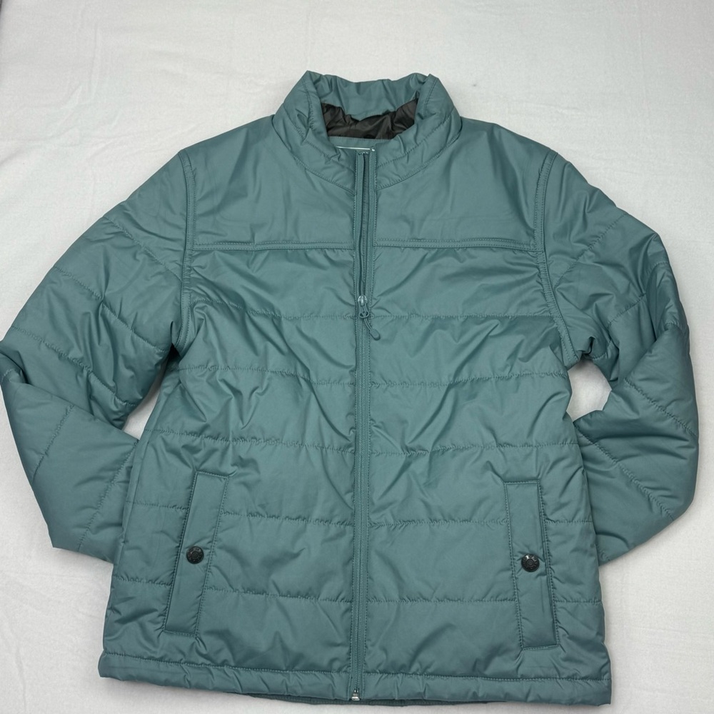 United By Blue Sea Blue Zipfront Puffer Jacket Women’s Medium